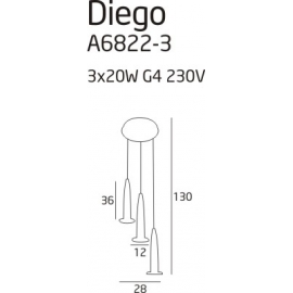 Diego 3 lampa wisząca round